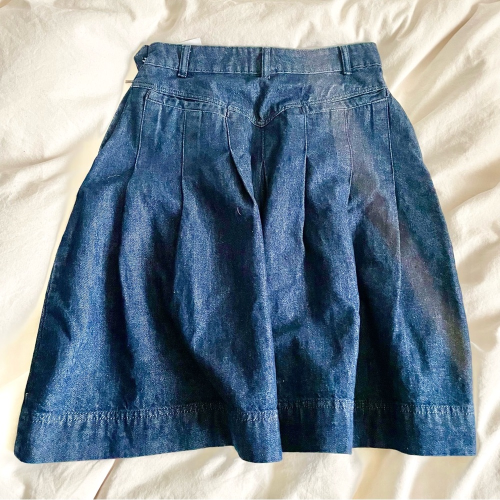 FREE PEOPLE Scout Denim Skirt Set Cropped Vest Top Dark Indigo Women's Size 4 6 - Picture 6 of 12